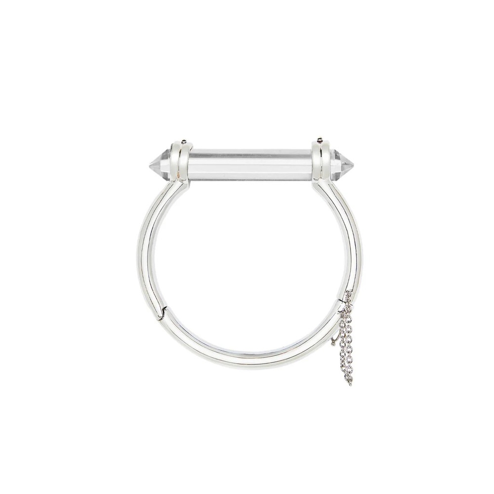 Stoned Maiden Crystal Wand Bracelet - Clear Quartz Platinum Plating OG